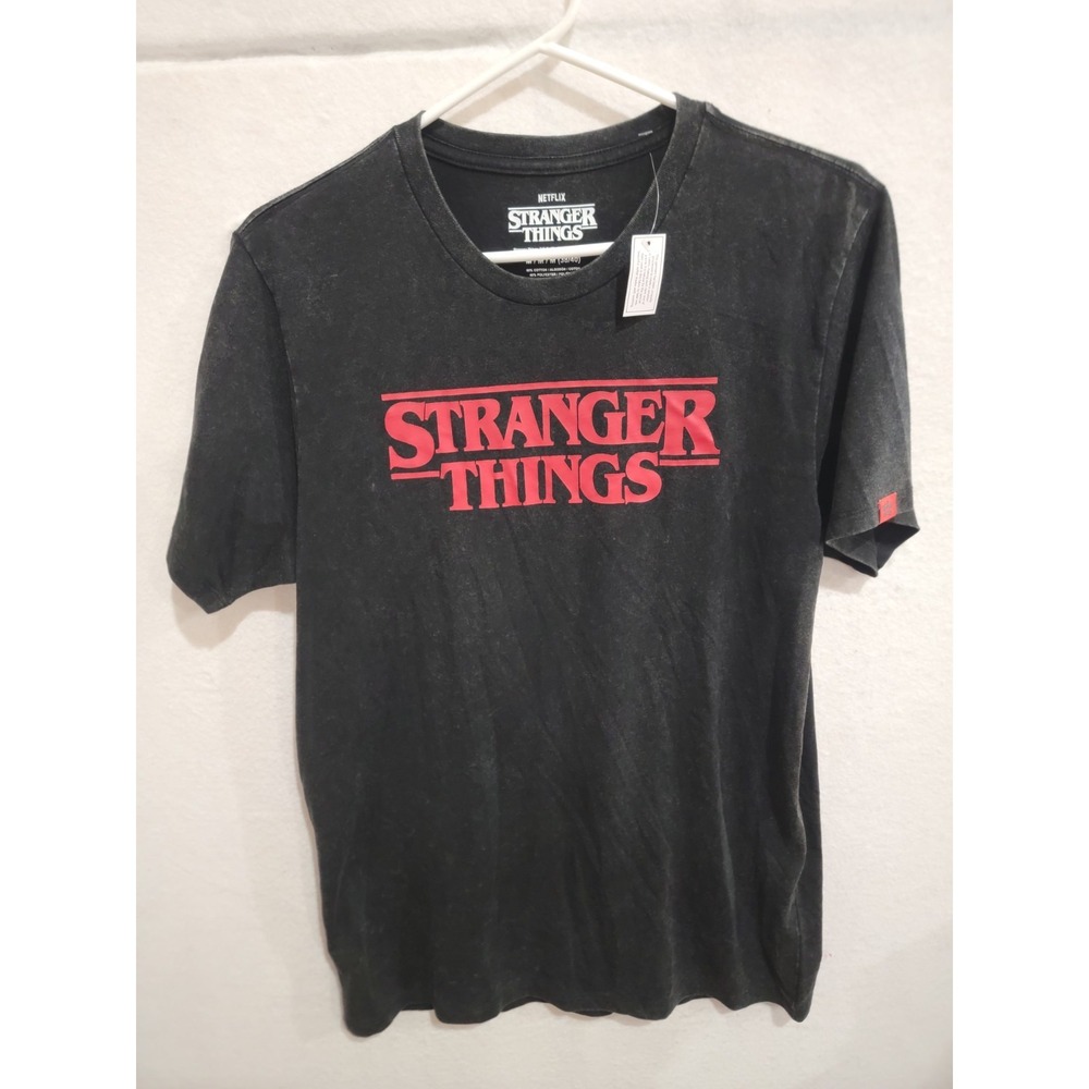 Stranger Things Netflix Original Series Black Graphic Logo‎ T-Shirt Mens M NWT